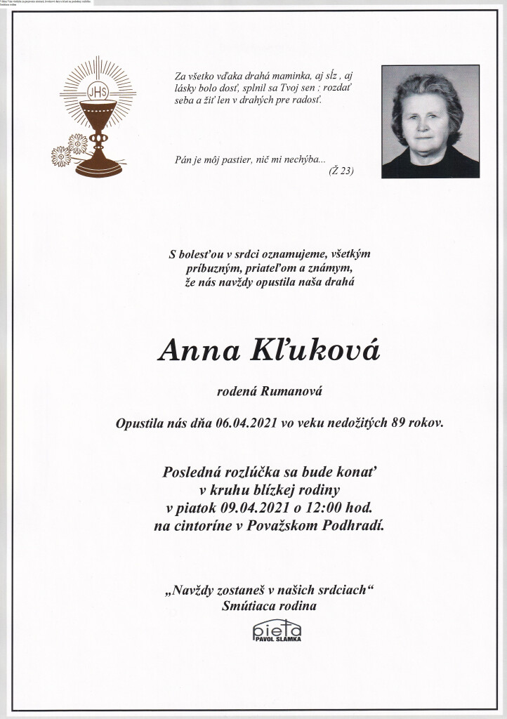 Anna Kľuková parte