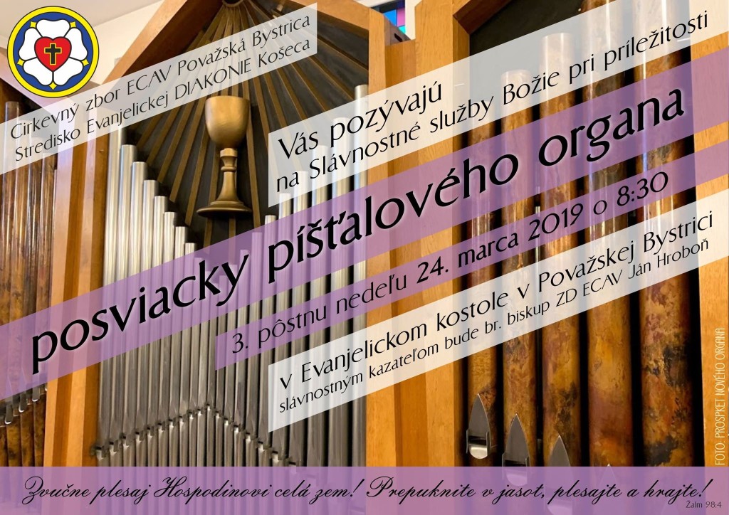 plagát pozvánka Považská Bystrica organ 24 marec 2019